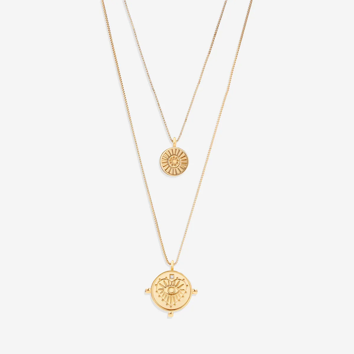Layered Evil Eye Coin Necklace sold by Mint & Lilly product image thumbnail 2