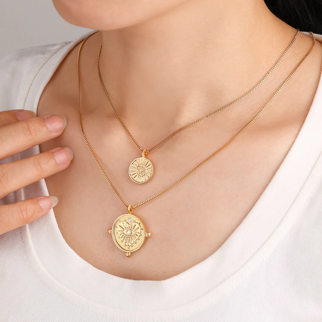 Layered Evil Eye Coin Necklace sold by Mint & Lilly product image thumbnail 4