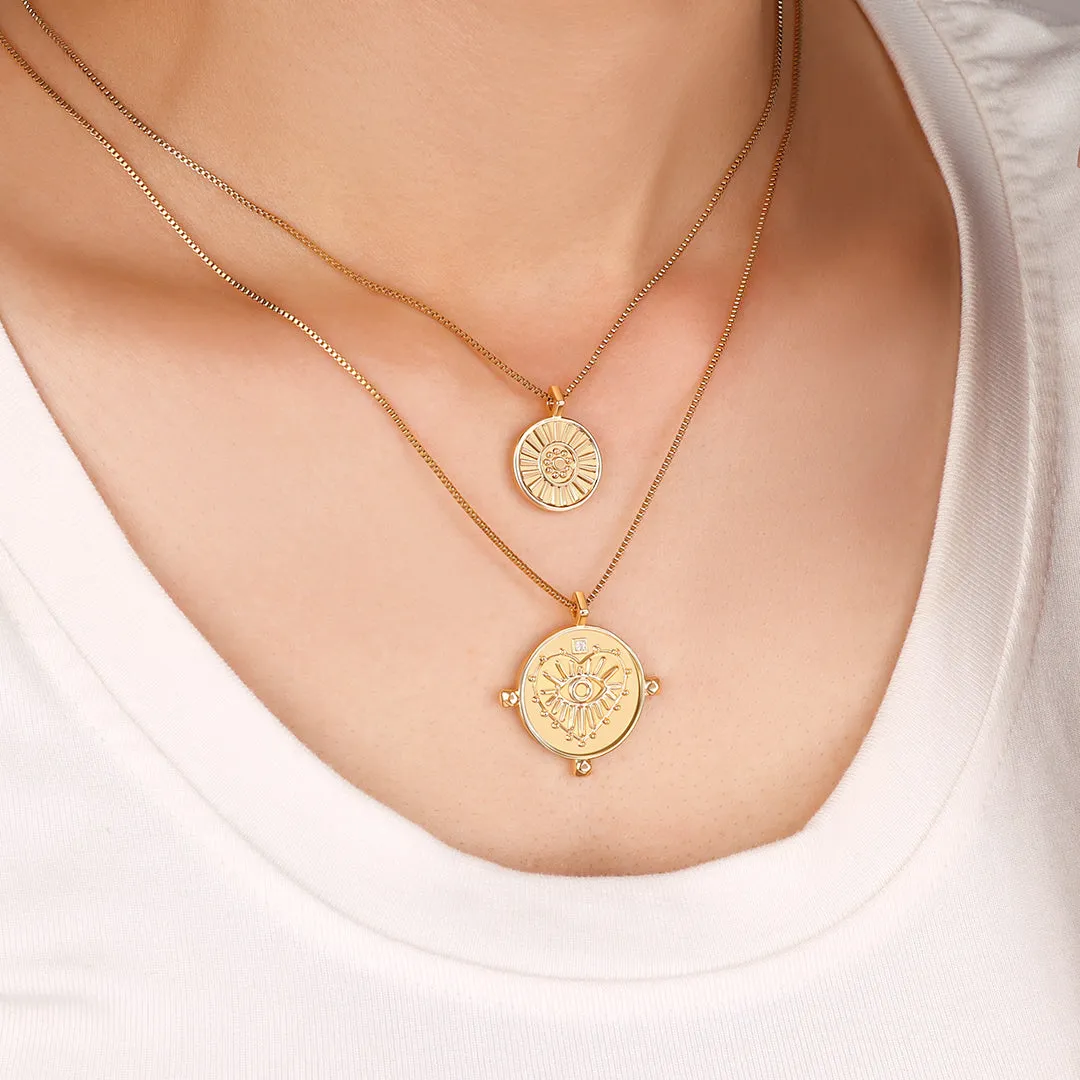 Layered Evil Eye Coin Necklace sold by Mint & Lilly product image thumbnail 3