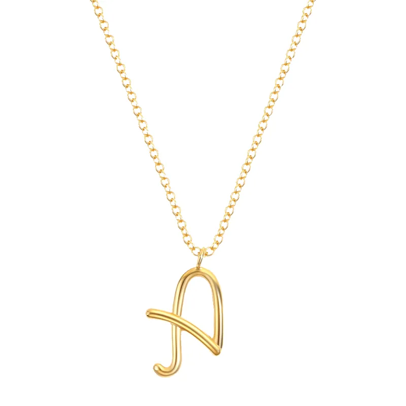 Flow Script Initial Necklace made by Mint & Lilly