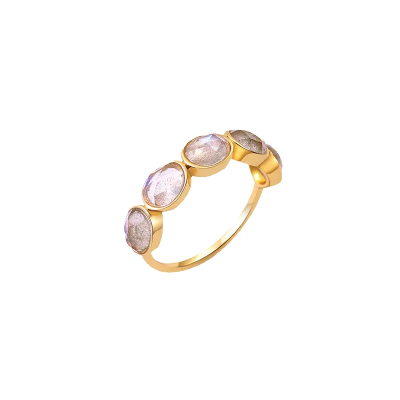 Rose-Cut Labradorite Ring made by Mint & Lilly