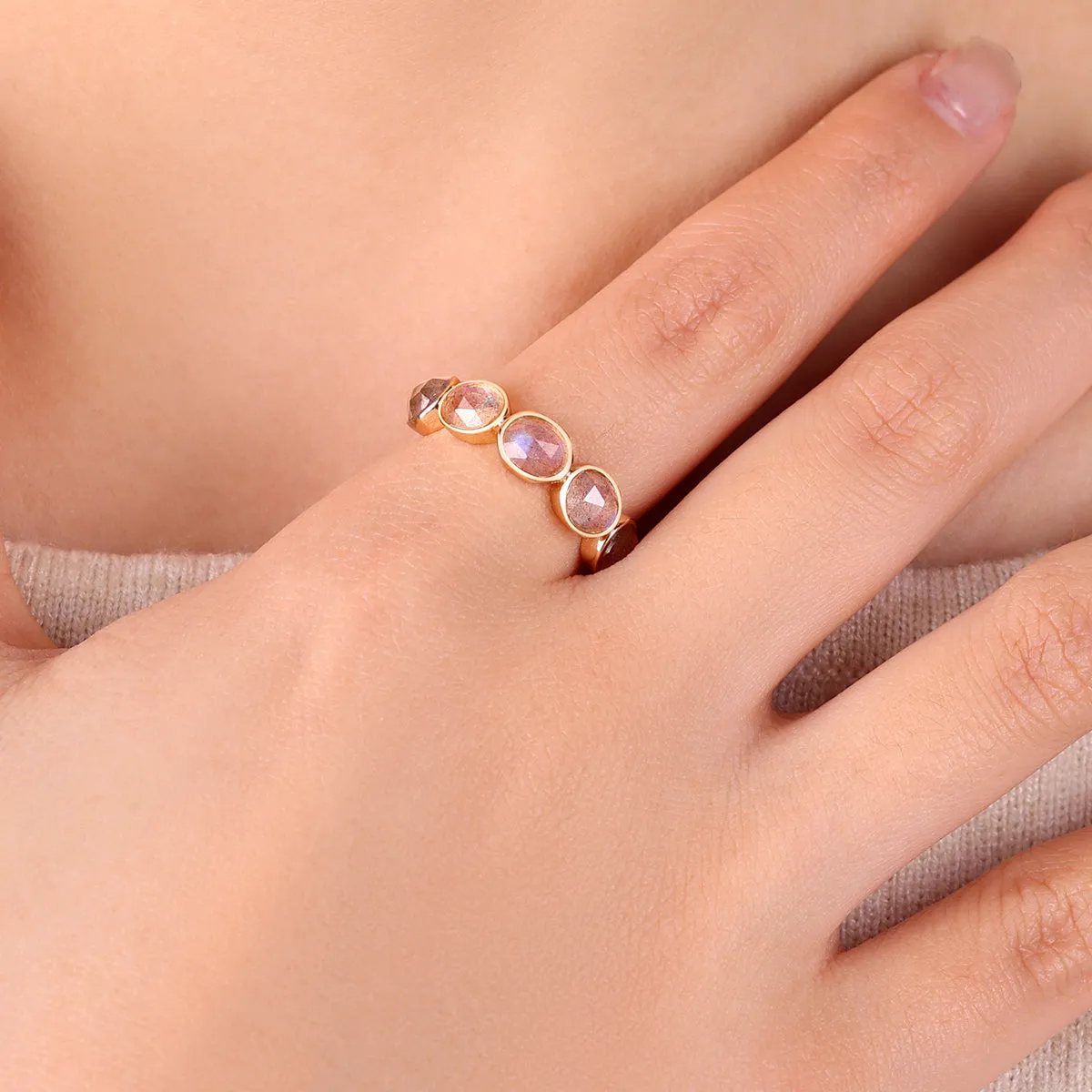 Rose-Cut Labradorite Ring sold by Mint & Lilly product image thumbnail 2