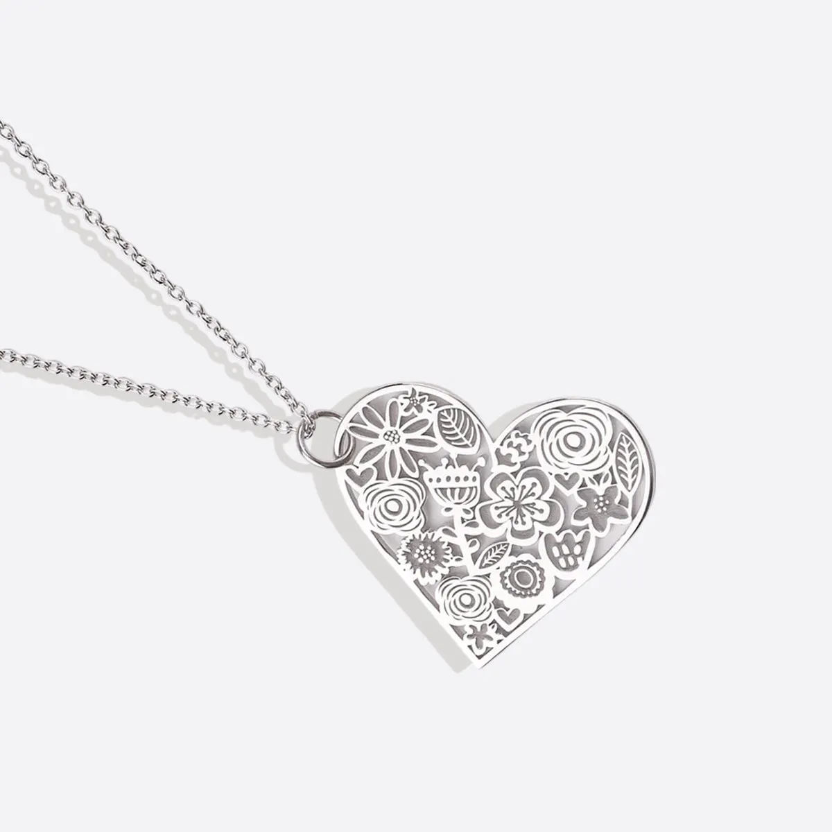 Cut Out Floral Heart Necklace sold by Mint & Lilly product image thumbnail 4