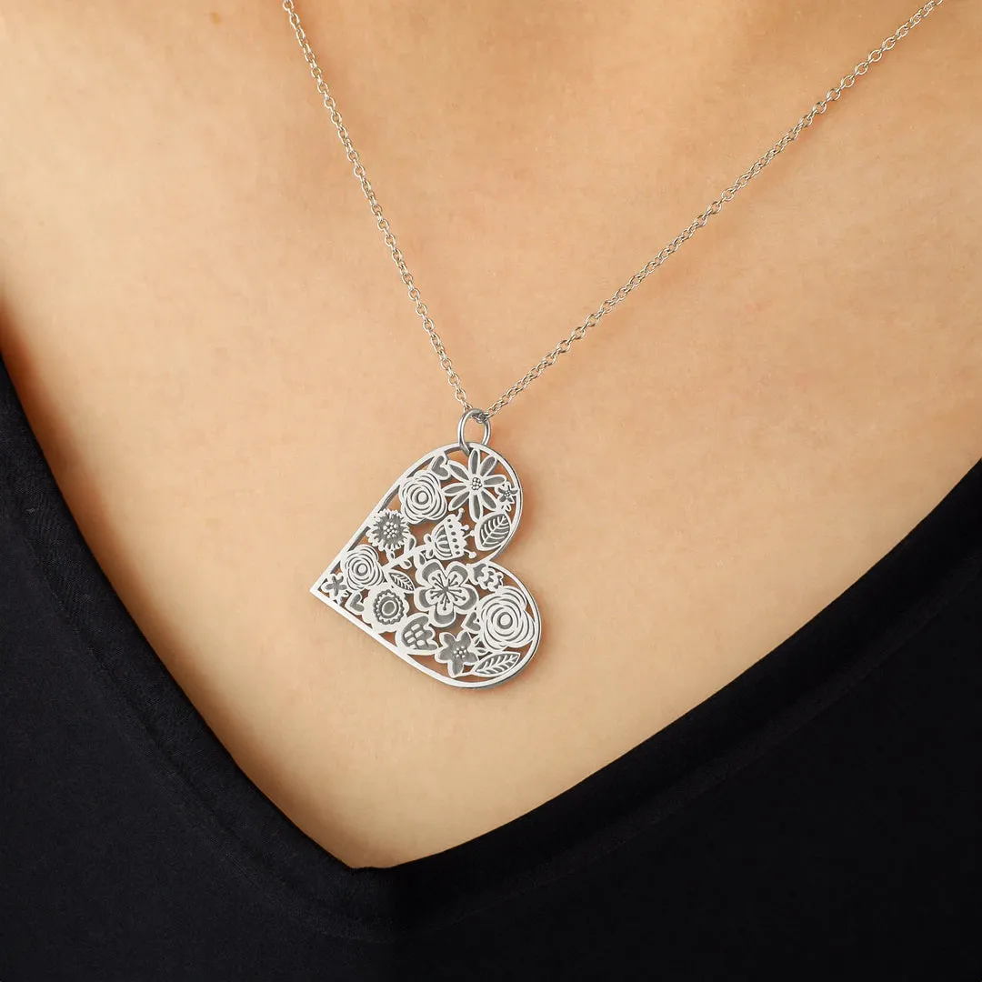Cut Out Floral Heart Necklace sold by Mint & Lilly product image thumbnail 3