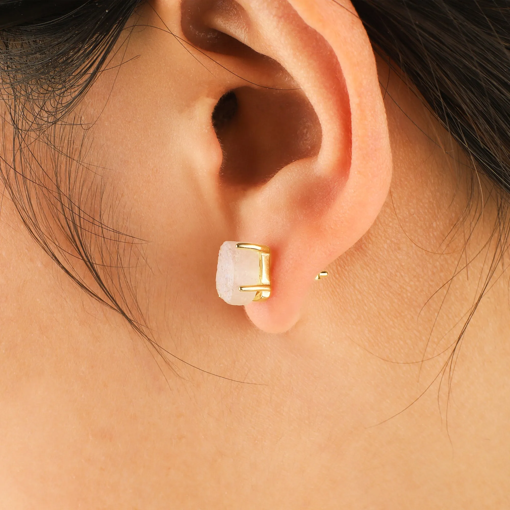 Moonstone Stud Earrings sold by Mint & Lilly product image thumbnail 2