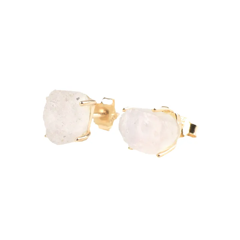 Moonstone Stud Earrings made by Mint & Lilly