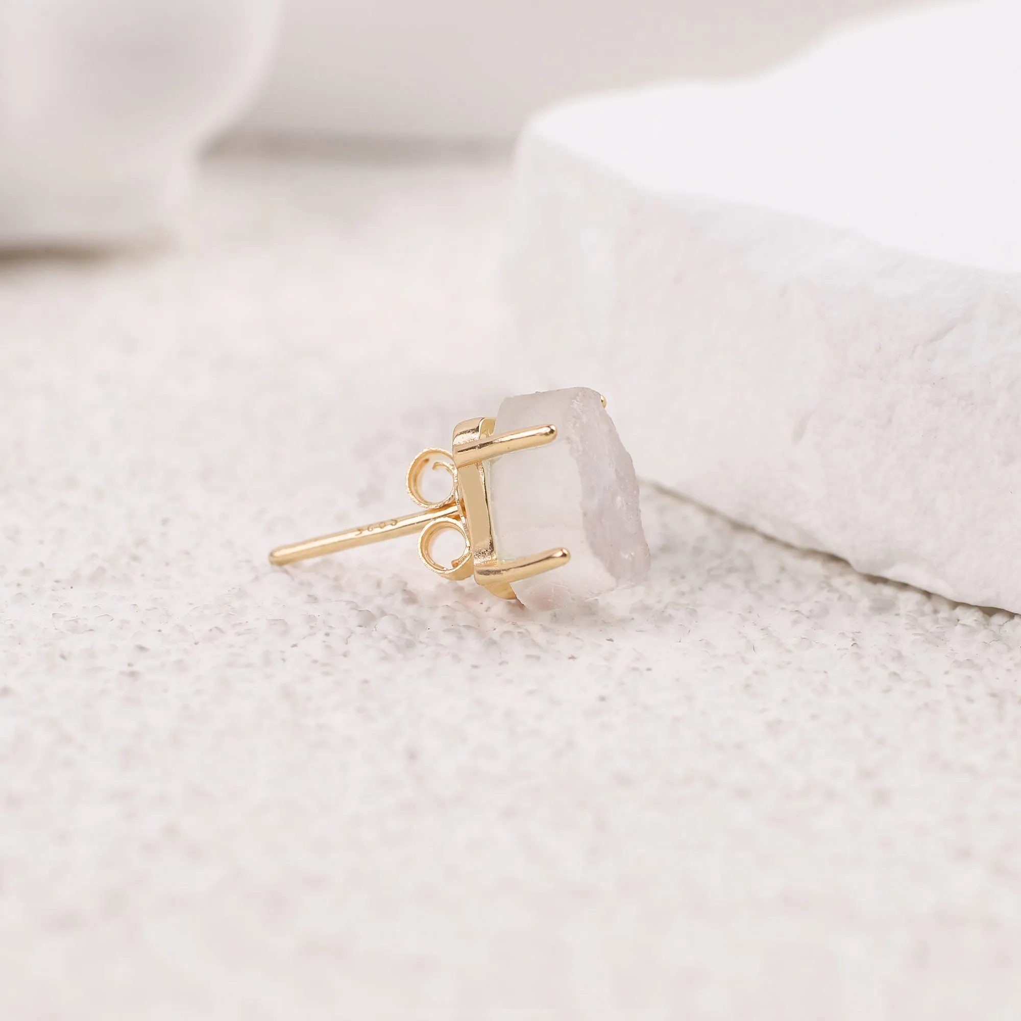 Moonstone Stud Earrings sold by Mint & Lilly product image thumbnail 5