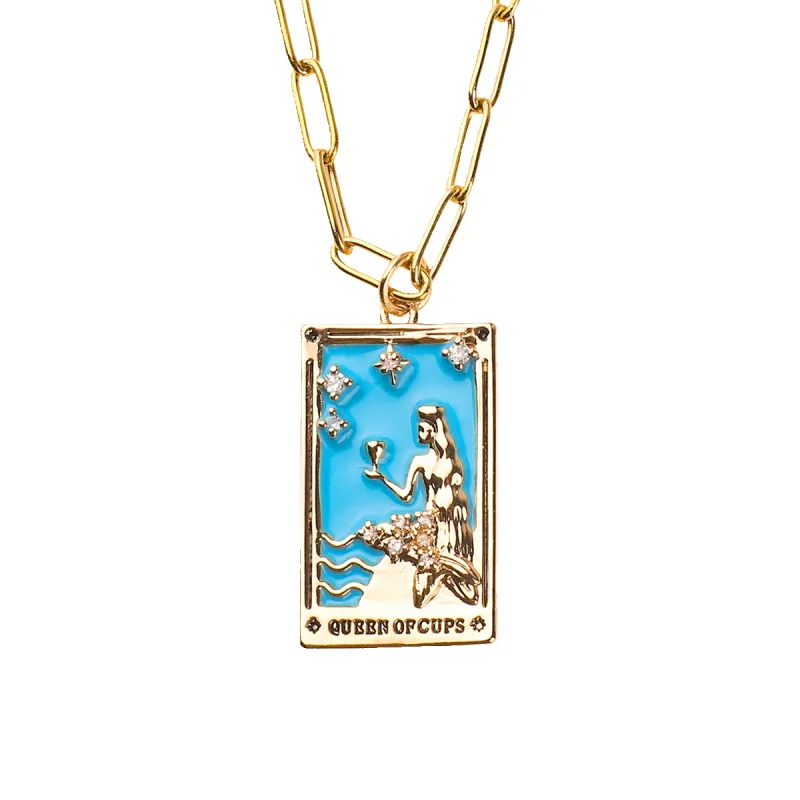 Queen of Cups Tarot Necklace made by Mint & Lilly