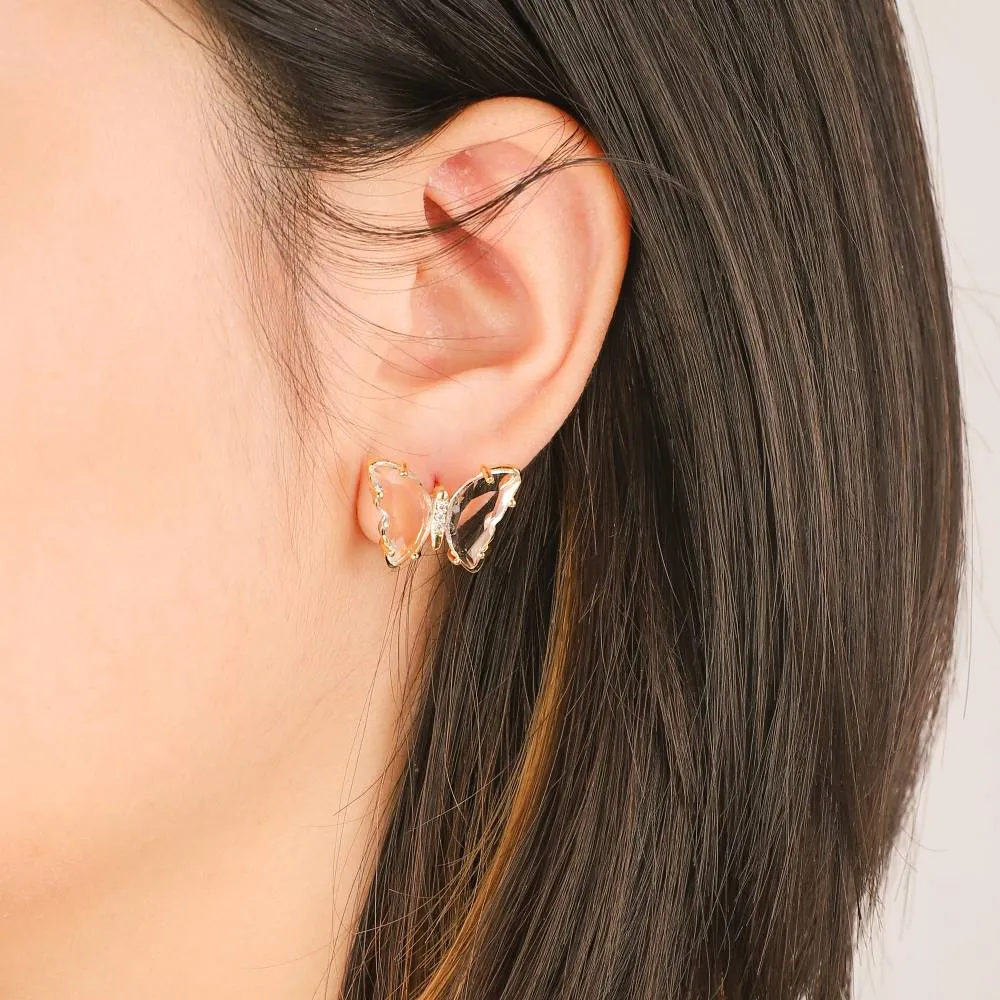 Crystal Butterfly Stud Earrings sold by Mint & Lilly product image thumbnail 2