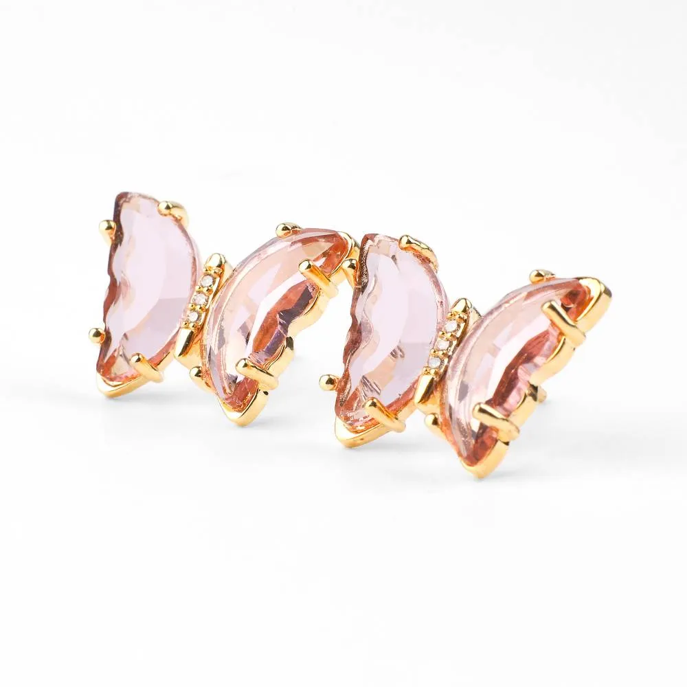 Crystal Butterfly Stud Earrings sold by Mint & Lilly product image thumbnail 5