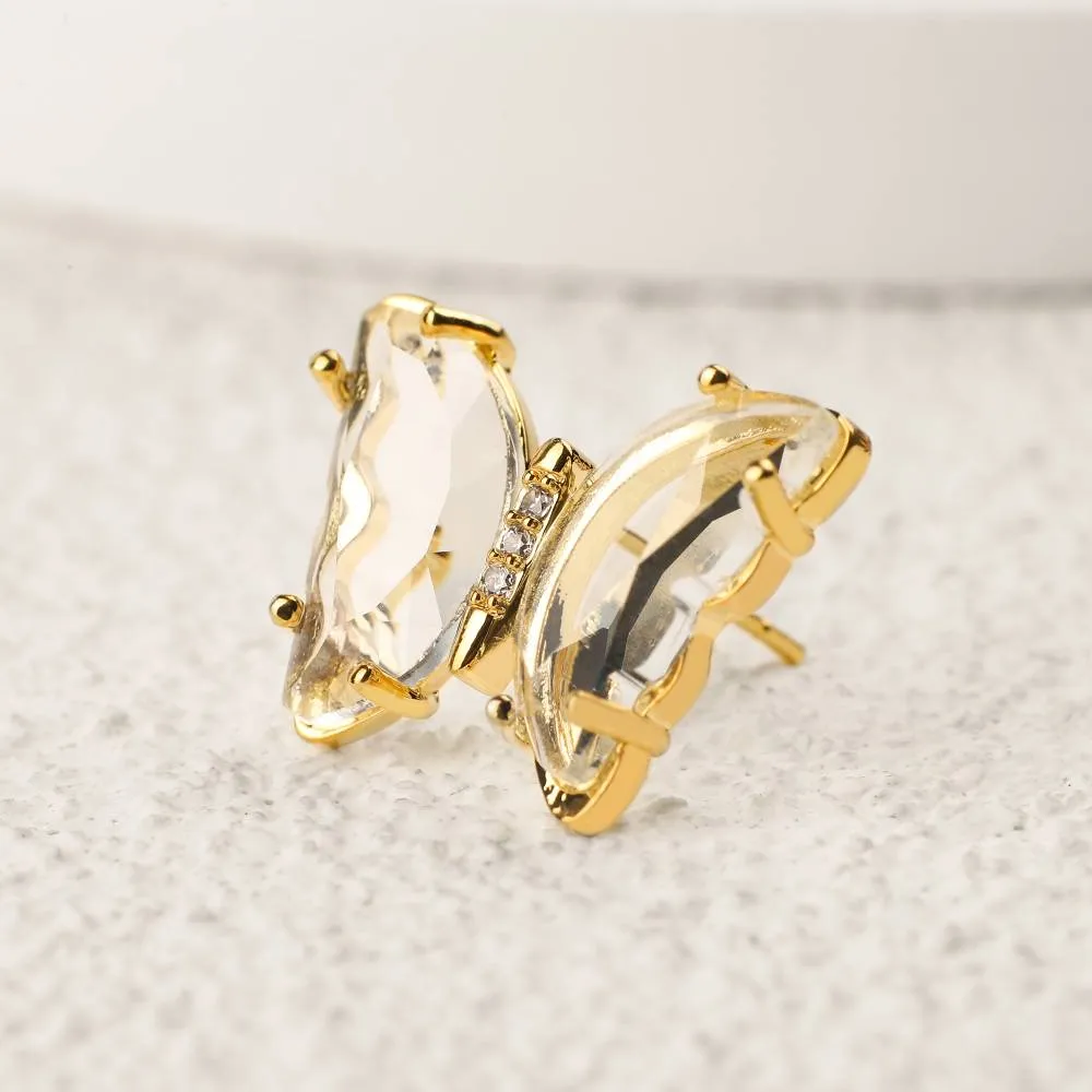 Crystal Butterfly Stud Earrings sold by Mint & Lilly product image thumbnail 3