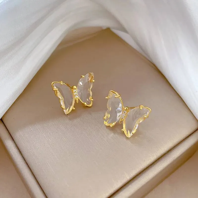 Crystal Butterfly Stud Earrings sold by Mint & Lilly product image thumbnail 4