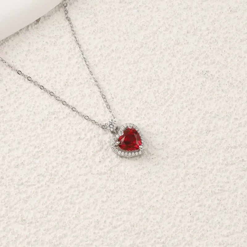 Halo Heart Gemstone Necklace sold by Mint & Lilly product image thumbnail 5