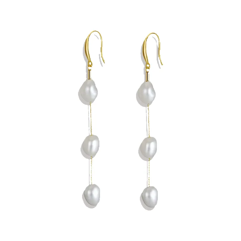 Freshwater Pearl Drop Earrings made by Mint & Lilly