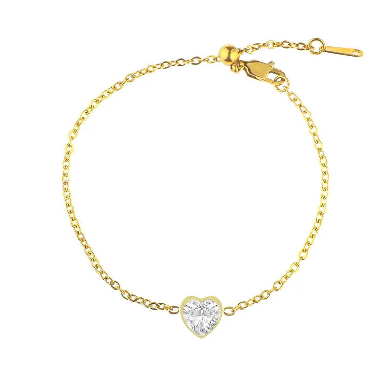 Dainty Heart Birthstone Bracelet sold by Mint & Lilly product image thumbnail 2