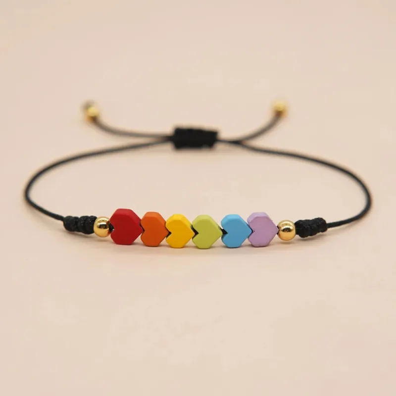 Love Is Love Adjustable Heart Bracelet made by Mint & Lilly