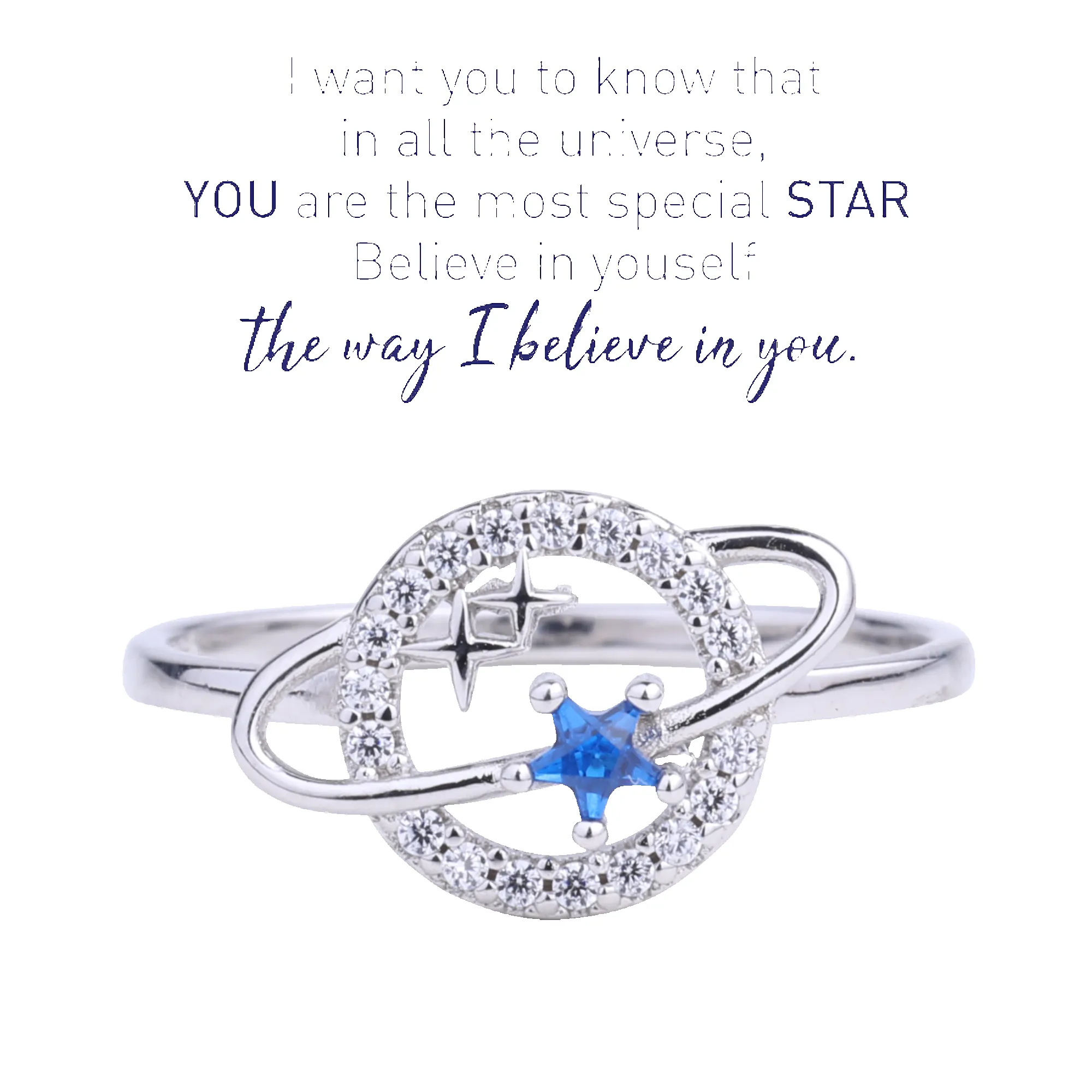 To My Special Star Planet & Stars Ring sold by Mint & Lilly