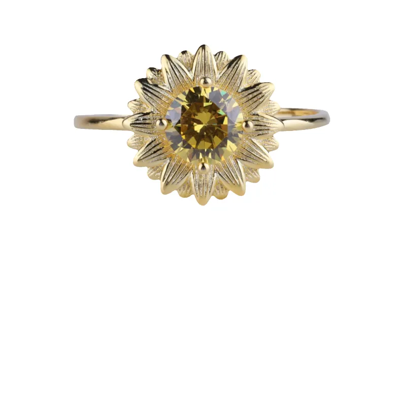 You Are My Sunshine Sunflower Ring made by Mint & Lilly