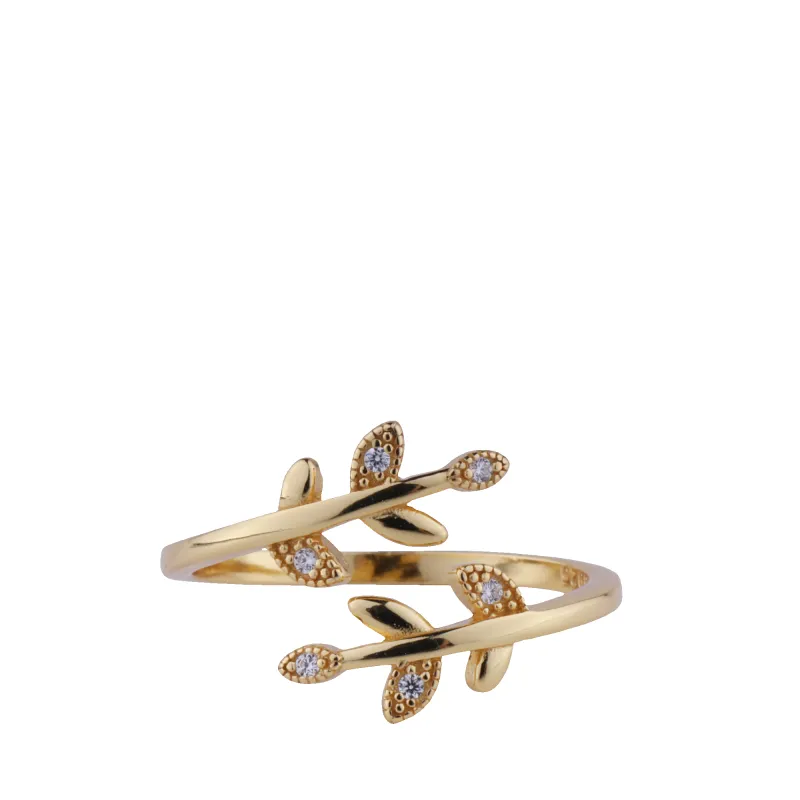 Adjustable Leaf Ring made by Mint & Lilly