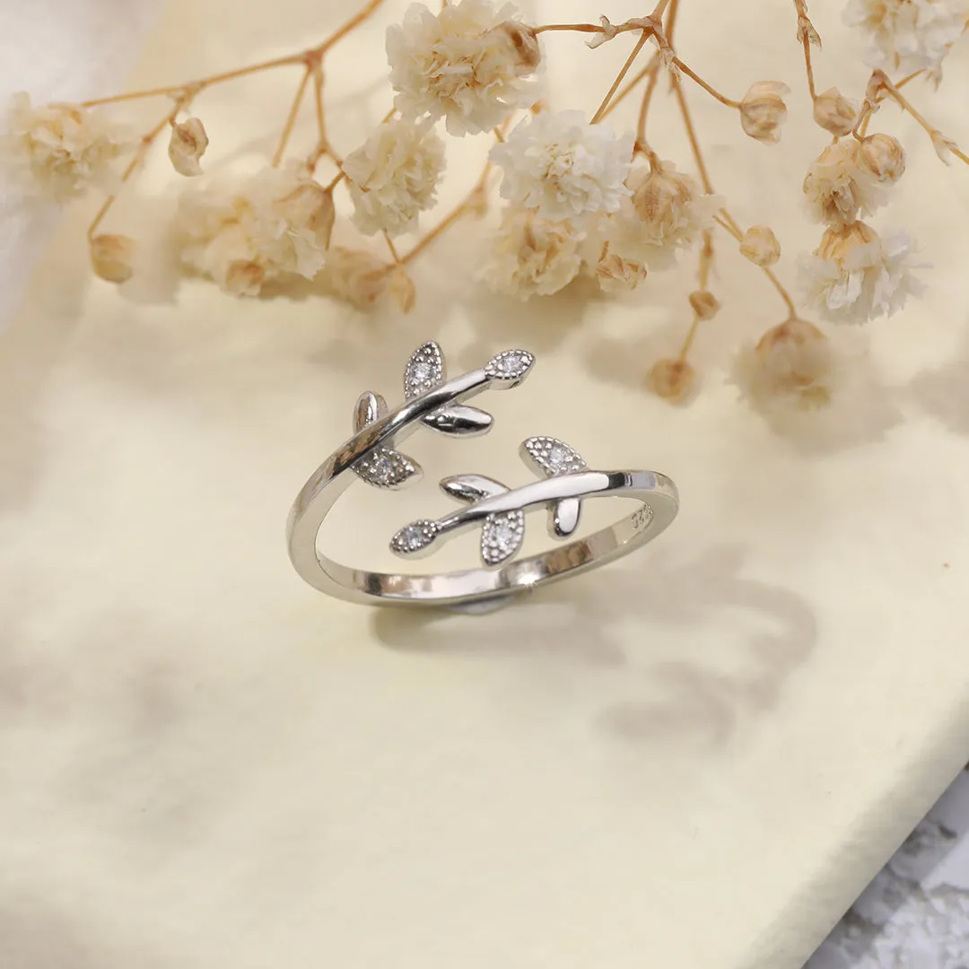 Adjustable Leaf Ring sold by Mint & Lilly product image thumbnail 4
