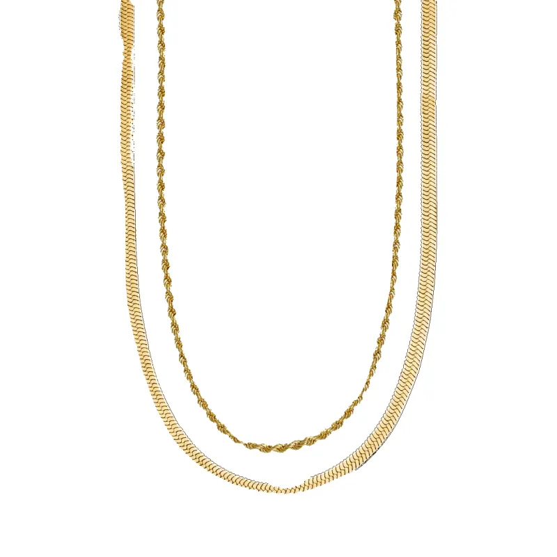 Herringbone + Rope Chain Set made by Mint & Lilly