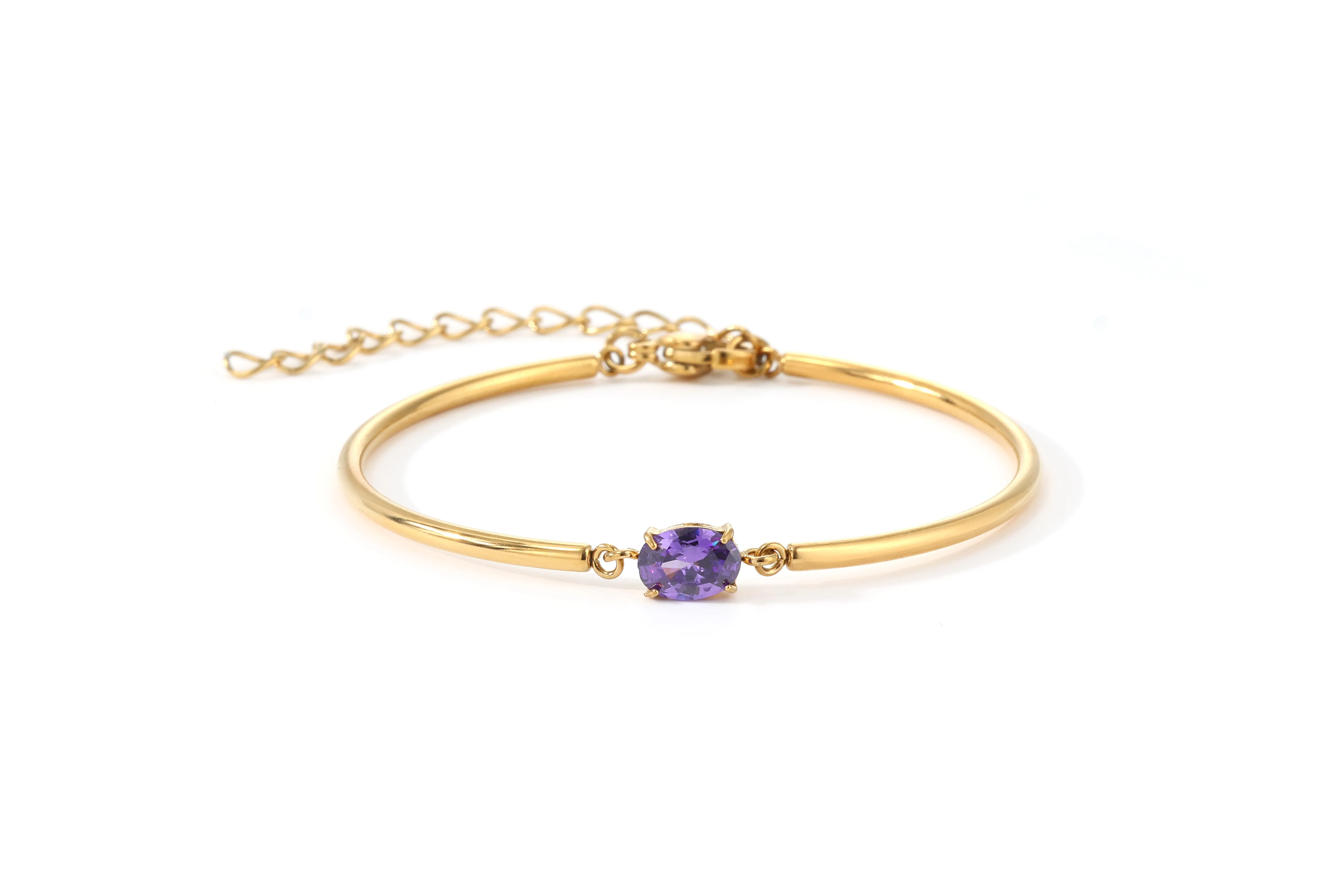 Oval Birthstone Cuff Bracelet sold by Mint & Lilly product image thumbnail 3