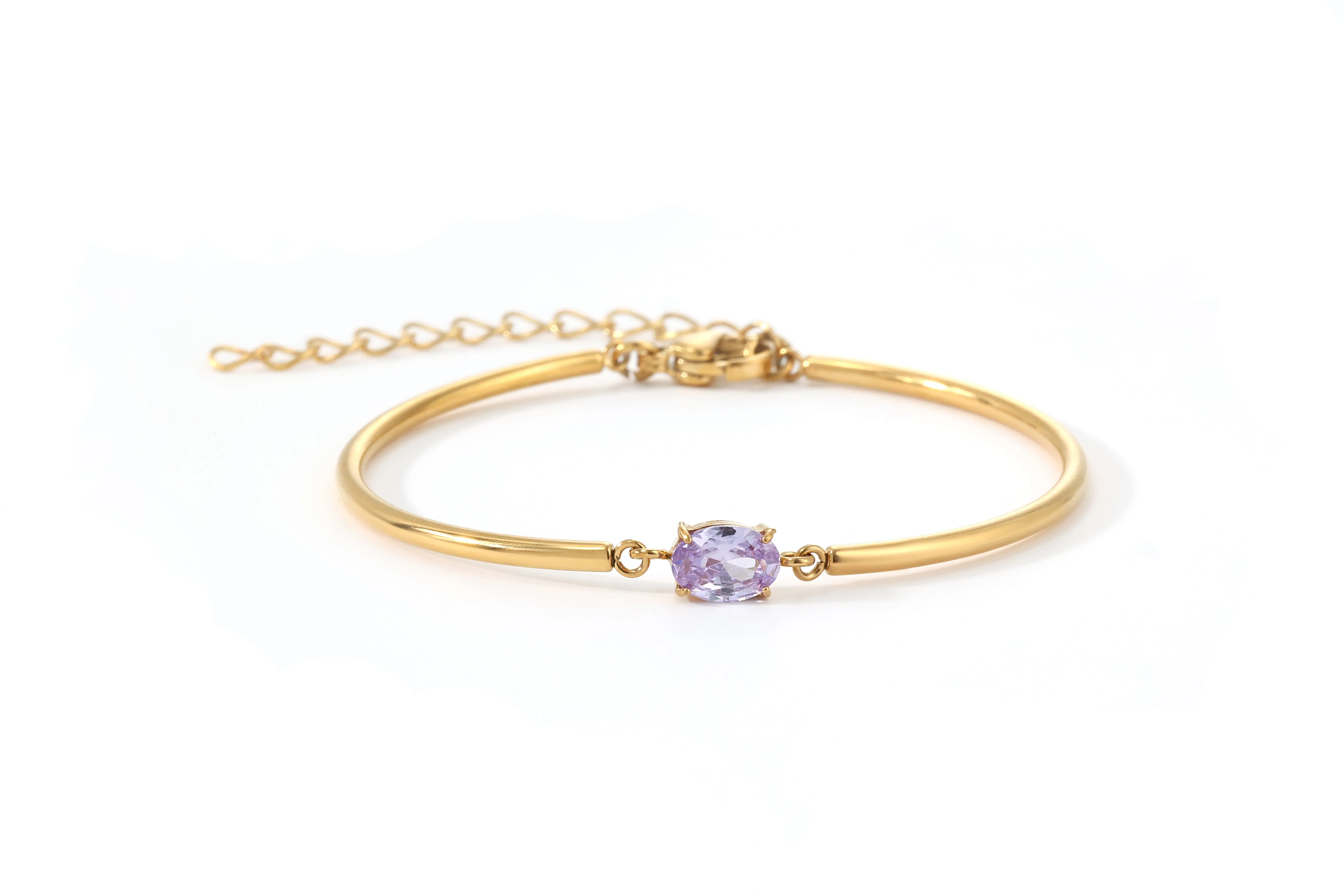 Oval Birthstone Cuff Bracelet sold by Mint & Lilly product image thumbnail 4