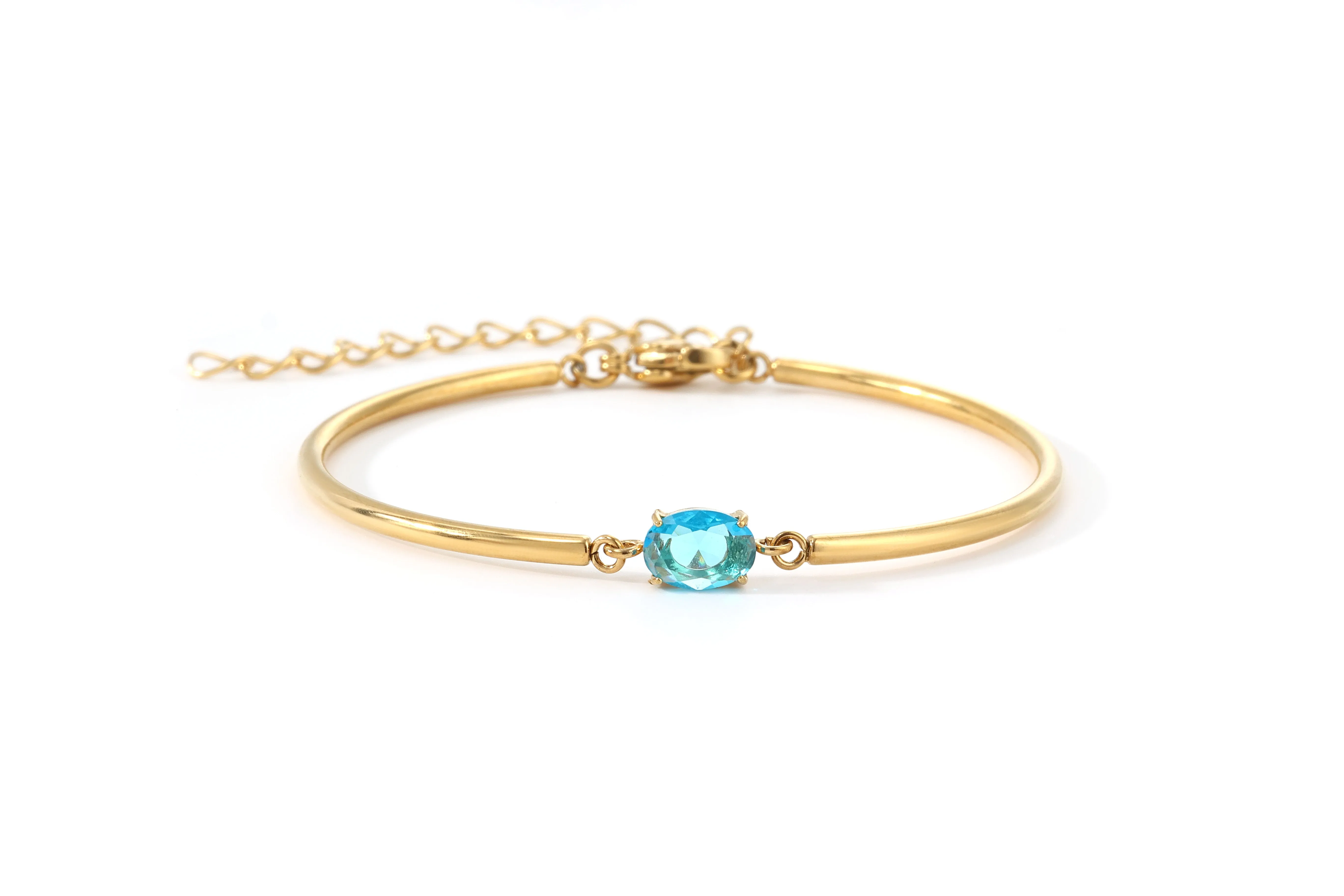 Oval Birthstone Cuff Bracelet sold by Mint & Lilly product image thumbnail 5
