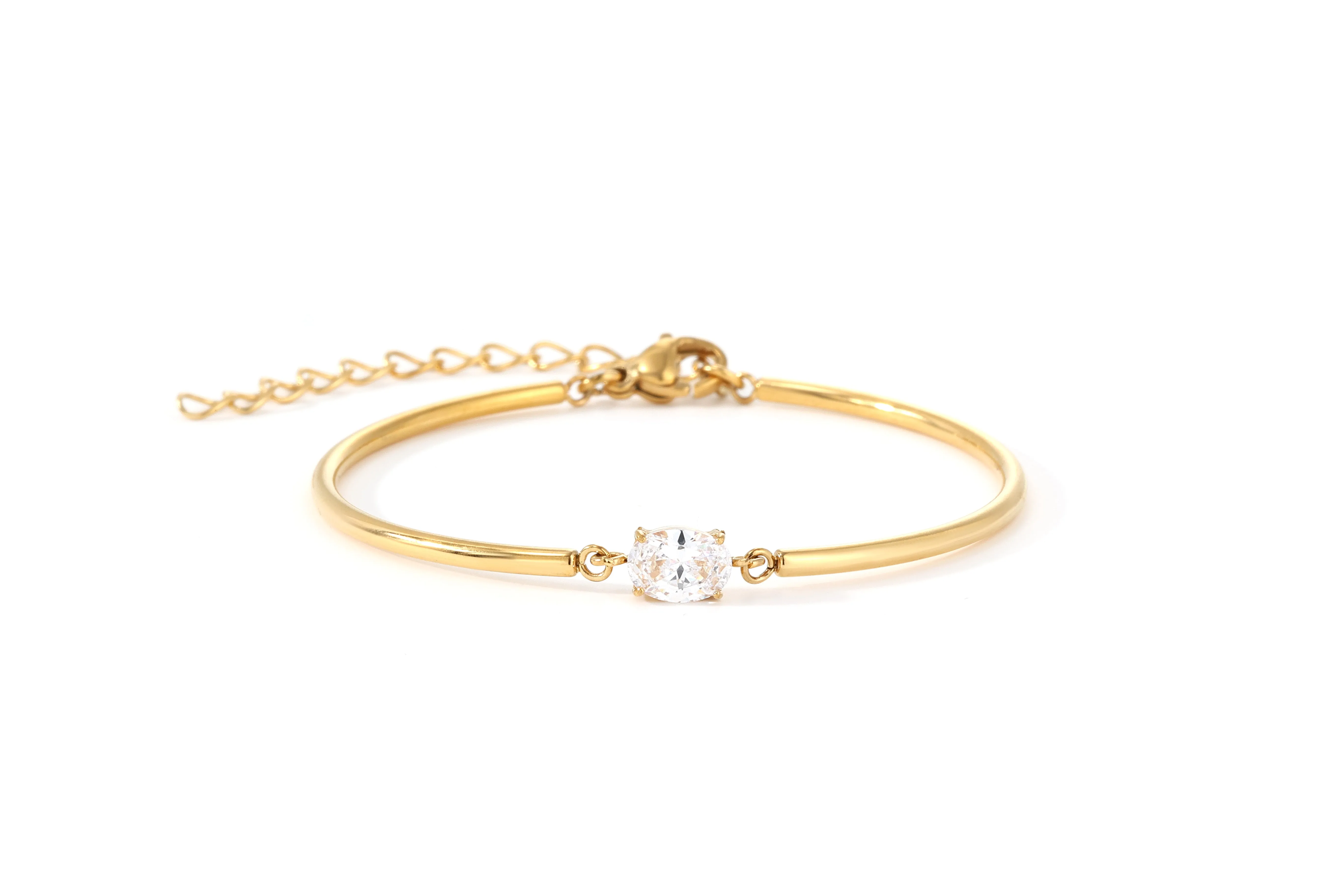 Oval Birthstone Cuff Bracelet sold by Mint & Lilly product image thumbnail 2