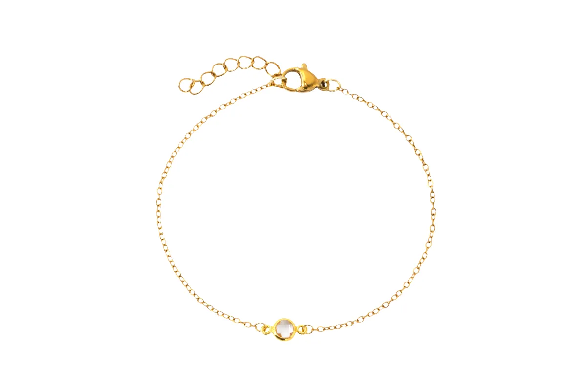 Dainty Bezel Solitaire Bracelet made by Mint & Lilly