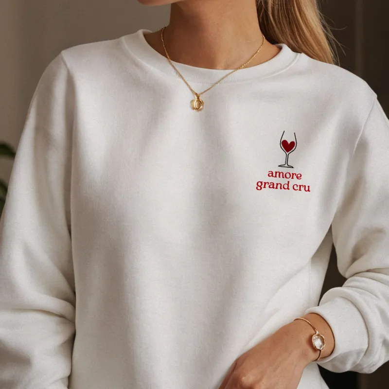 Le Sweat Brodé Amore Grand Cru sold by Amour Singulier
