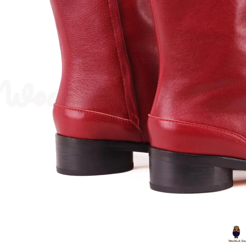 WoodchuckSato Crimson Red Cow Leather Tabi Ankle Boots with 3 cm Heel sold by WoodChuckSato product image thumbnail 5