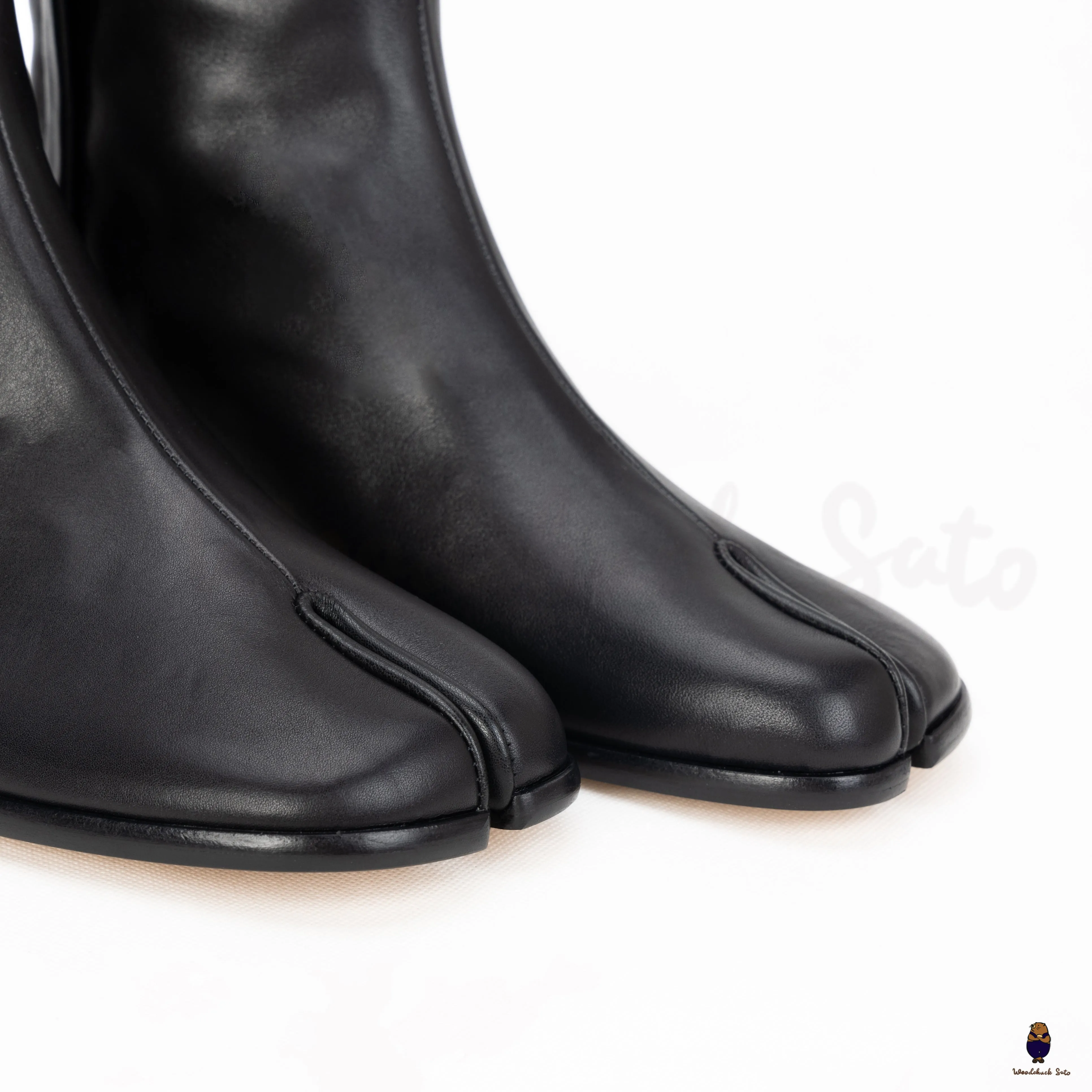 WoodchuckSato Black Cow Leather Tabi Ankle Boots with 3 cm Heel sold by WoodChuckSato product image thumbnail 4