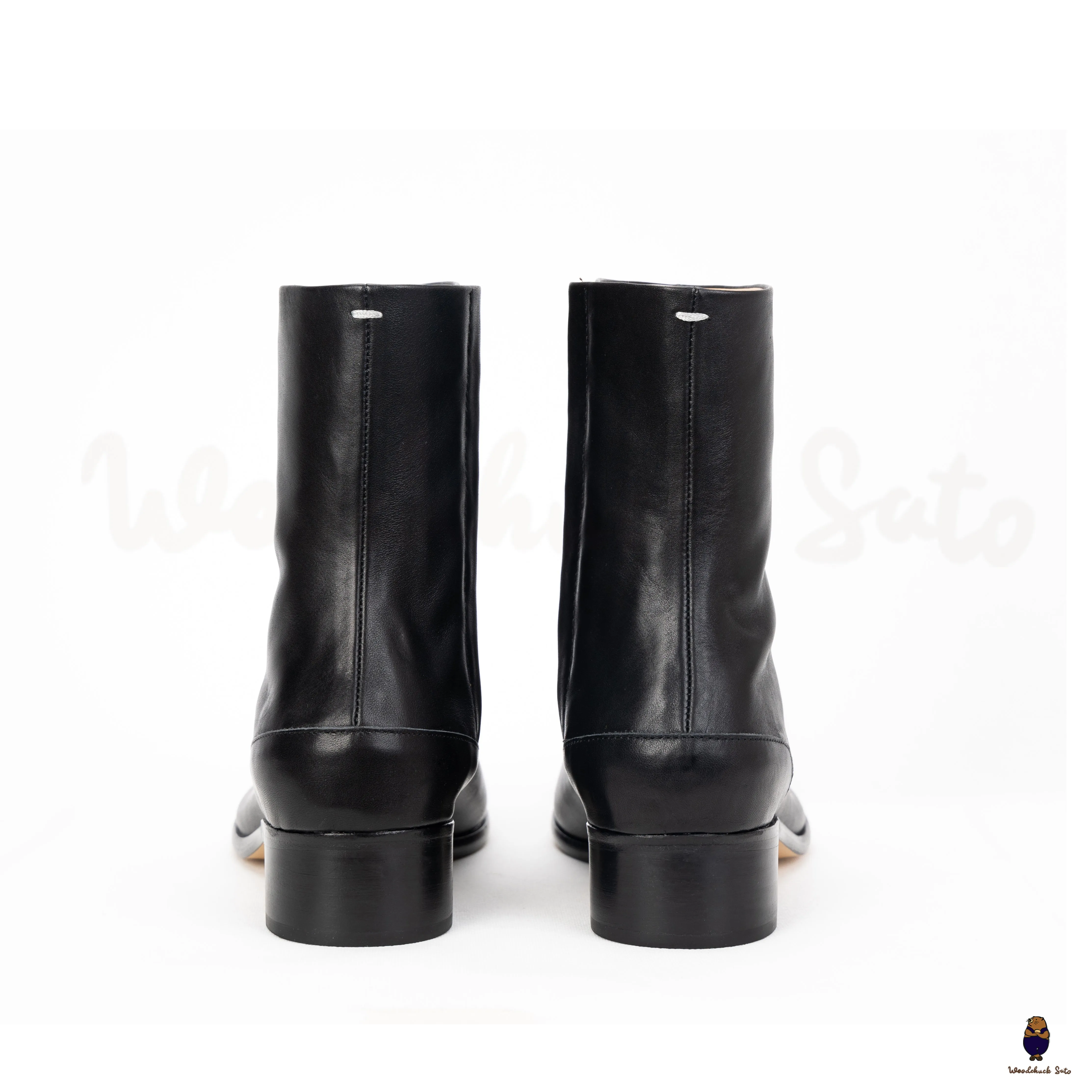 WoodchuckSato Black Cow Leather Tabi Ankle Boots with 3 cm Heel sold by WoodChuckSato product image thumbnail 3