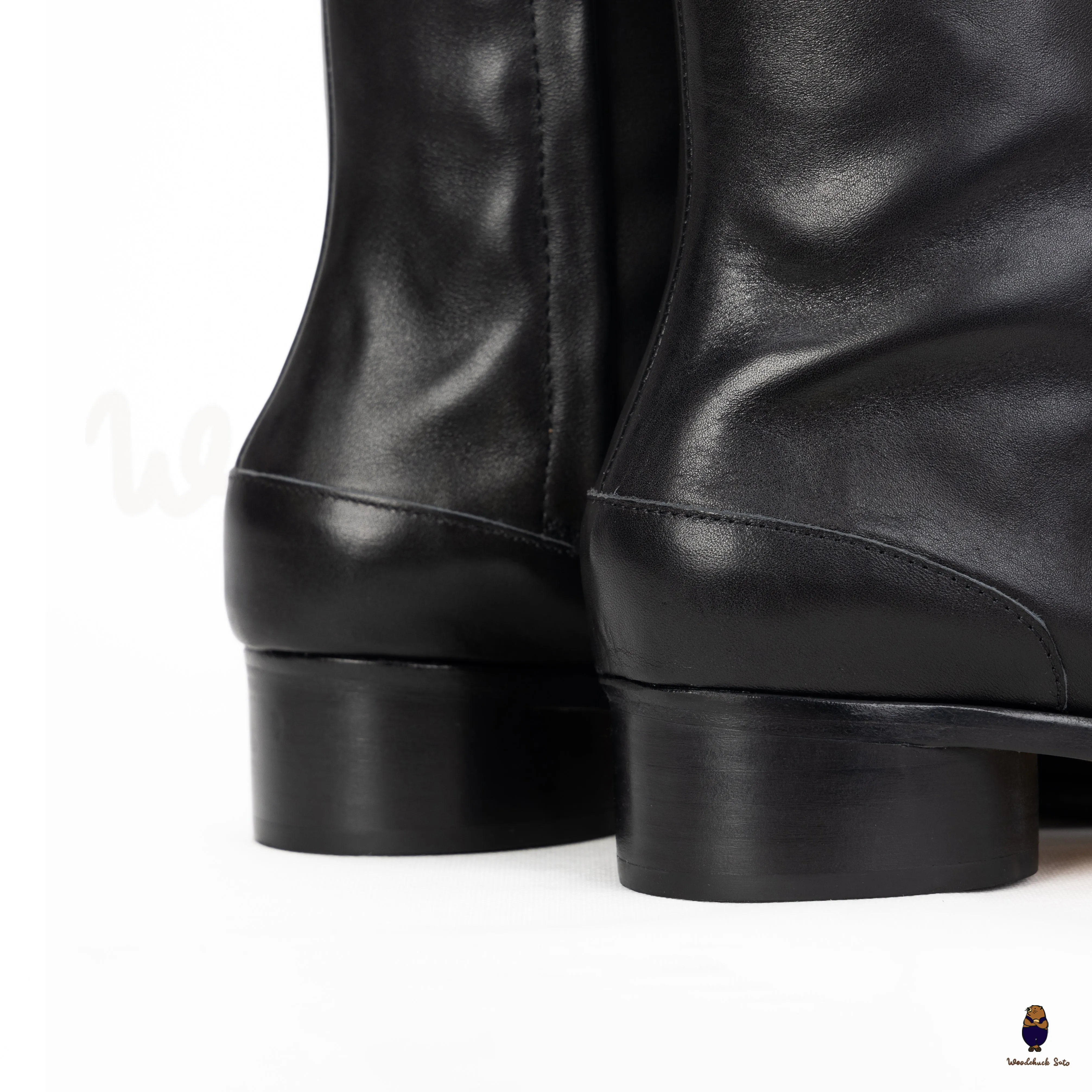 WoodchuckSato Black Cow Leather Tabi Ankle Boots with 3 cm Heel sold by WoodChuckSato product image thumbnail 5