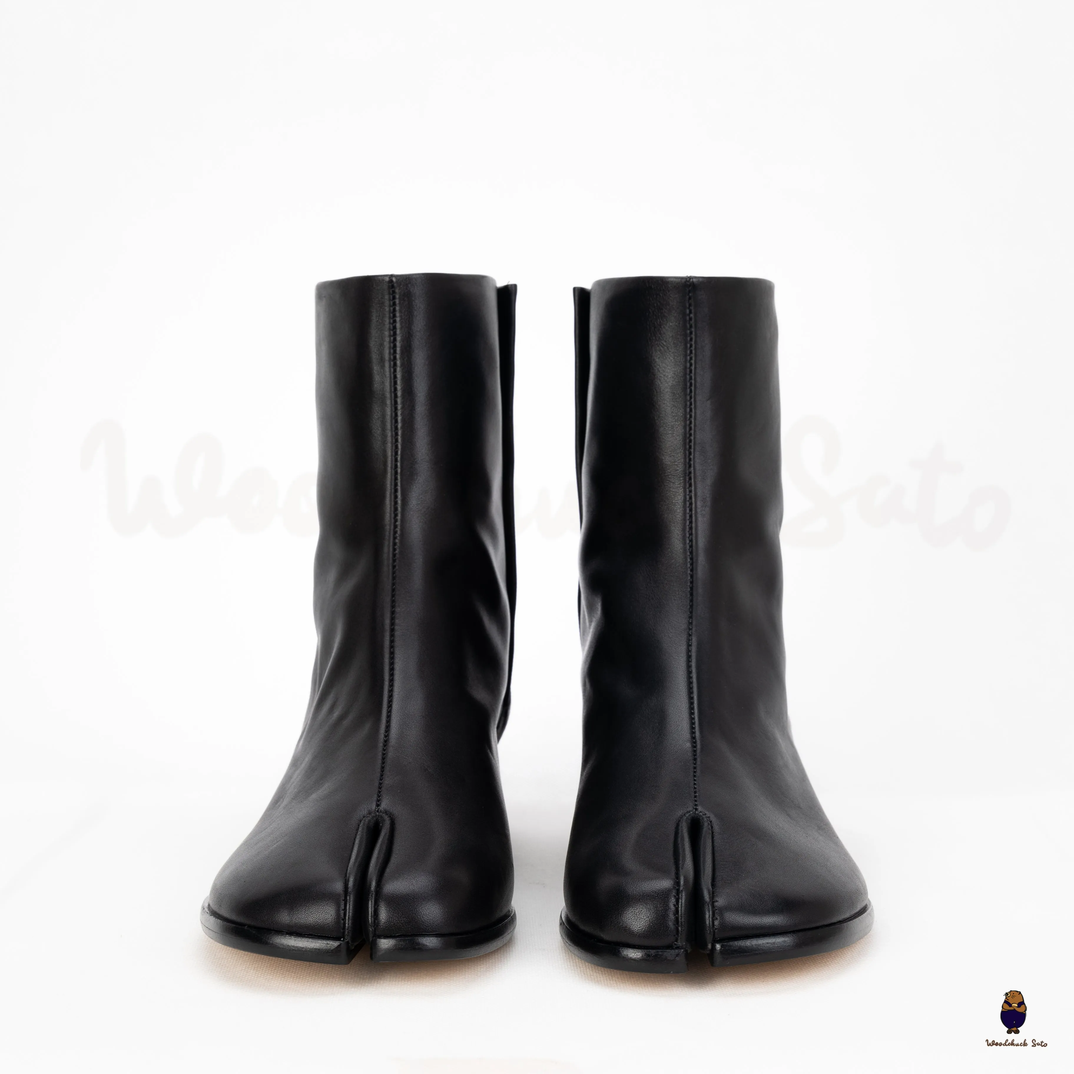 WoodchuckSato Black Cow Leather Tabi Ankle Boots with 3 cm Heel sold by WoodChuckSato product image thumbnail 2