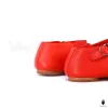 WoodChuckSato Women's Men's Bright Red Tabi Split-Toe Sheep Leather Mary Jane Shoes with Buckle Strap Sizes EU 35-44 sold by WoodChuckSato