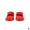 WoodChuckSato Women's Men's Bright Red Tabi Split-Toe Sheep Leather Mary Jane Shoes with Buckle Strap Sizes EU 35-44 sold by WoodChuckSato