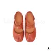 WoodChuckSato Women's Men's Brick Red Tabi Split-Toe Sheep Leather Mary Jane Shoes with Buckle Strap Sizes EU 35-44 sold by WoodChuckSato