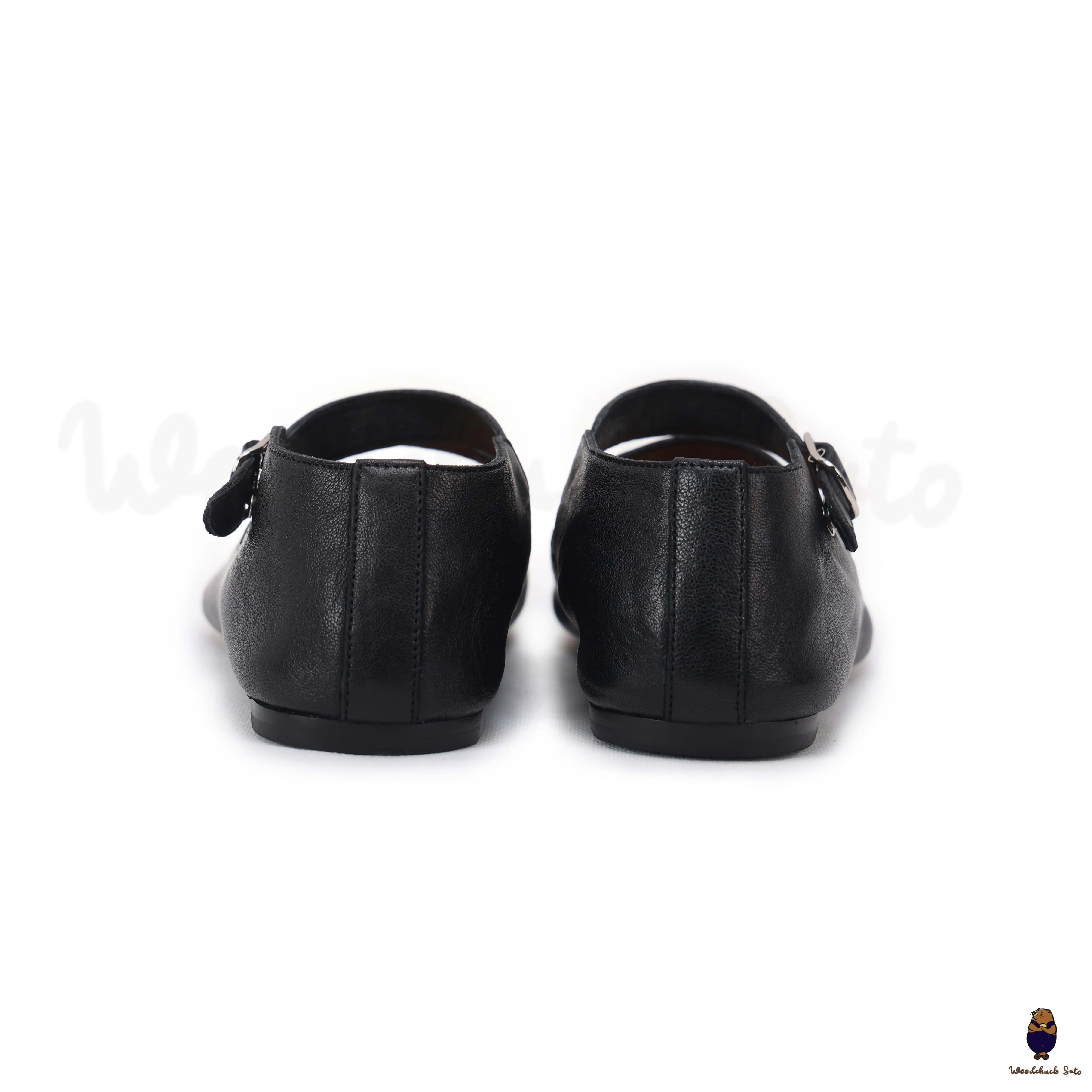 WoodChuckSato Women's Men's Black Tabi Split-Toe Sheep Leather Mary Jane Shoes with Buckle Strap Sizes EU 35-44 sold by WoodChuckSato product image thumbnail 4