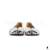 WoodChuckSato Women's Men's Cracked Silver Tabi Split-Toe "Distressed" Leather Ballet Flats Sizes EU 35-45 sold by WoodChuckSato