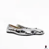 WoodChuckSato Women's Men's Cracked Silver Tabi Split-Toe "Distressed" Leather Ballet Flats Sizes EU 35-45 sold by WoodChuckSato