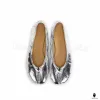 WoodChuckSato Women's Men's Cracked Silver Tabi Split-Toe "Distressed" Leather Ballet Flats Sizes EU 35-45 sold by WoodChuckSato