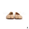 WoodChuckSato Women's Men's Beige Tabi Split-Toe "Distressed" Leather Ballet Flats Sizes EU 35-45 sold by WoodChuckSato