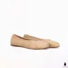 WoodChuckSato Women's Men's Beige Tabi Split-Toe "Distressed" Leather Ballet Flats Sizes EU 35-45 sold by WoodChuckSato