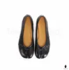 WoodChuckSato Women's Men's Black Tabi Split-Toe "Distressed" Leather Ballet Flats Sizes EU 35-45 sold by WoodChuckSato