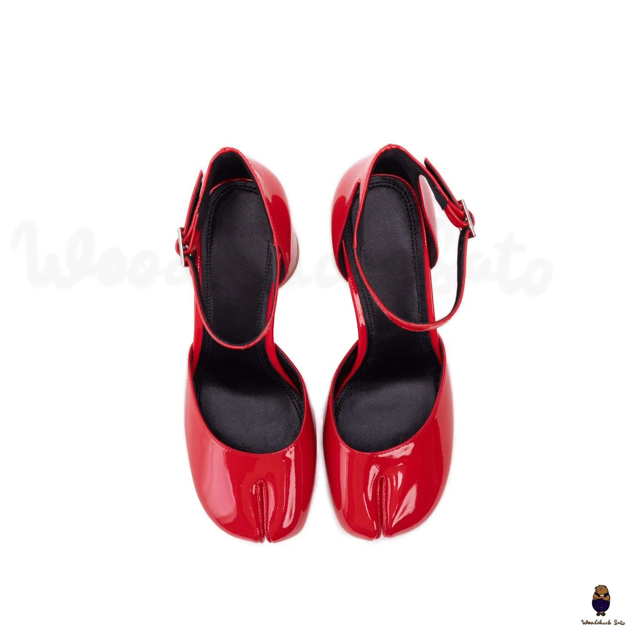 WoodchuckSato Red Patent Cow Leather Tabi 8 cm Heel with Ankle Strap sold by WoodChuckSato product image thumbnail 2