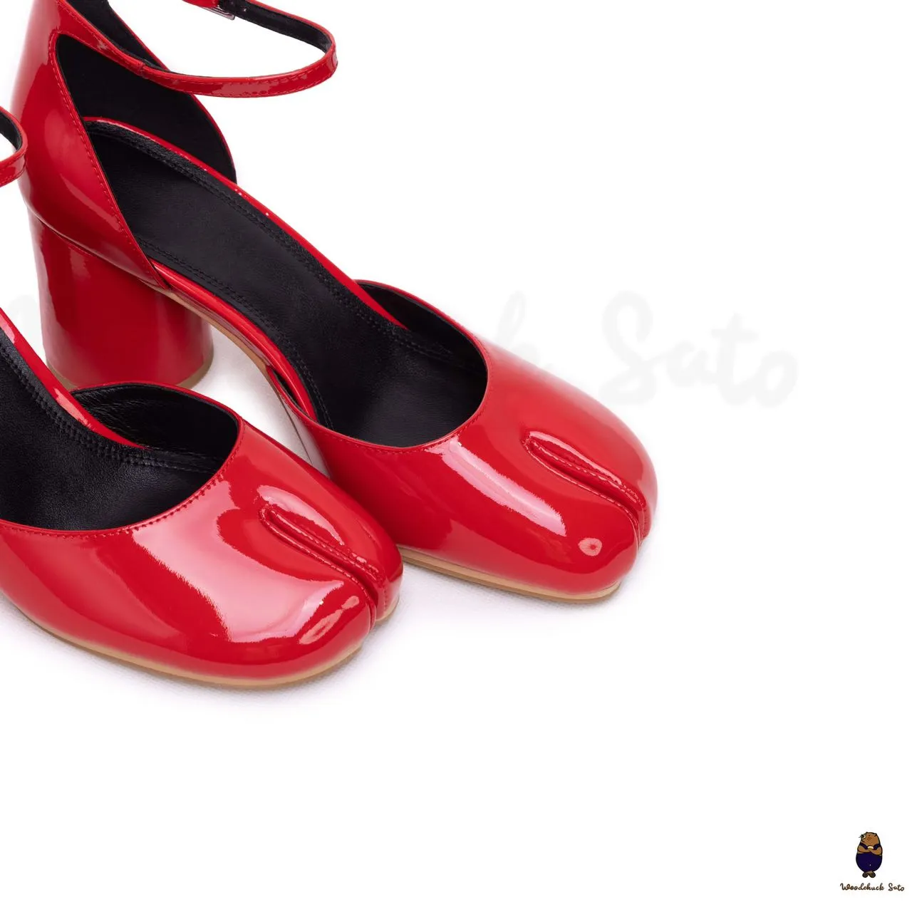 WoodchuckSato Red Patent Cow Leather Tabi 8 cm Heel with Ankle Strap sold by WoodChuckSato product image thumbnail 5
