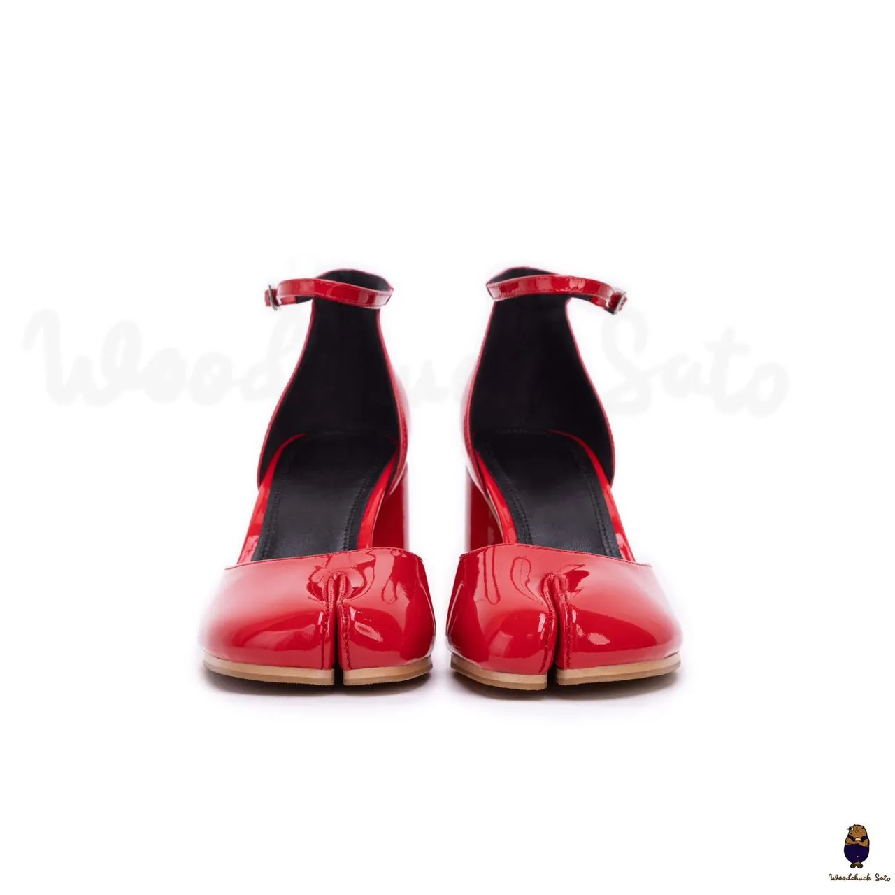 WoodchuckSato Red Patent Cow Leather Tabi 8 cm Heel with Ankle Strap sold by WoodChuckSato product image thumbnail 3