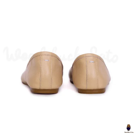 WoodchuckSato Beige Sheep Leather Split-Toe Tabi Ballet Flats sold by WoodChuckSato product image thumbnail 4